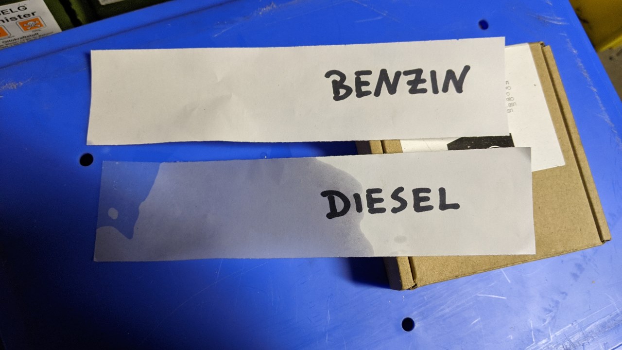 Teststreifen Heizöl/Dieselkraftstoffe