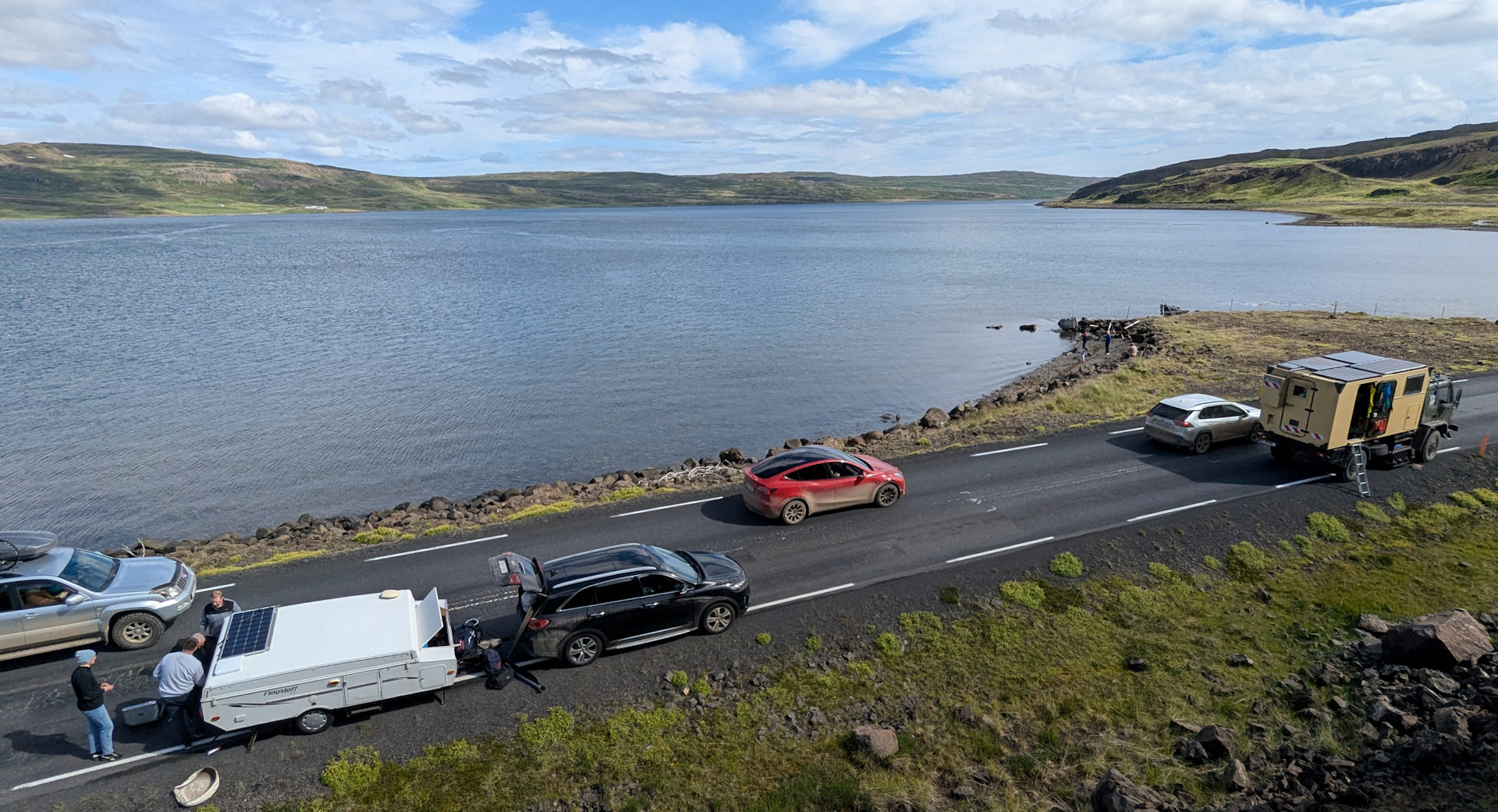 Havarie Scene mit liegen gebliebenen Fahrzeug in Island